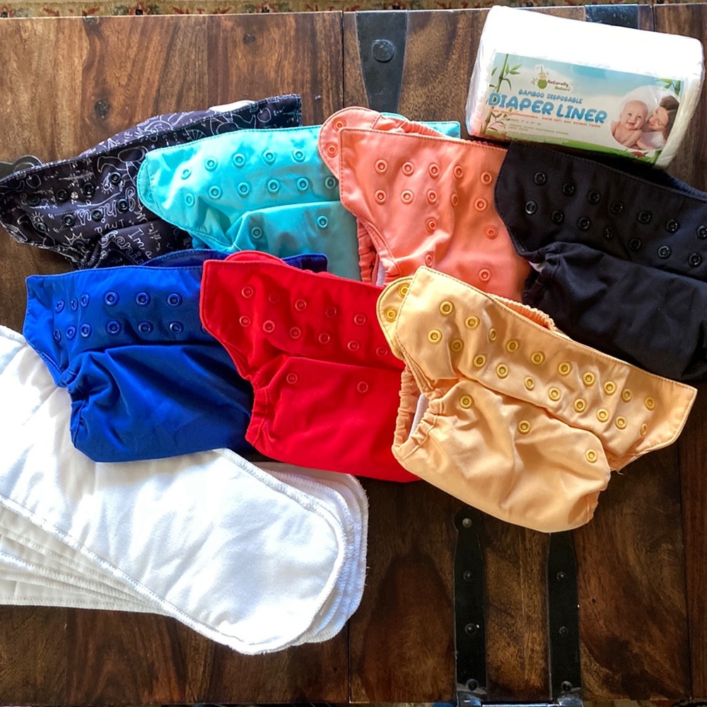 7 Flip Cloth Diapers set with 7 outer covers + 12 Flip microfiber inserts
